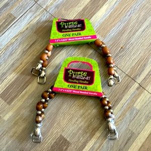 Wood & Metal Beaded Purse Handles